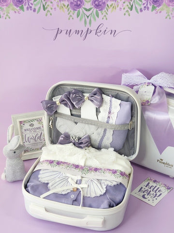 12-Piece Newborn Baby Girl Gift Basket Purple 0-3 months