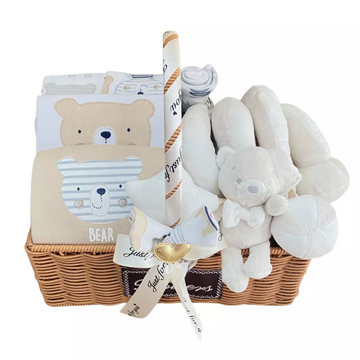 9-Piece Newborn Baby Gift Basket - Little Bear Size 3-6 months
