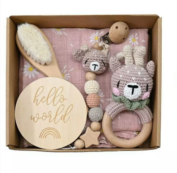 6-Piece Newborn Baby Shower Gift Box - Pink