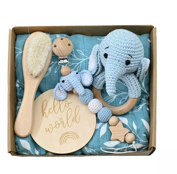 6-Piece Newborn Baby Shower Gift Box - Elephant