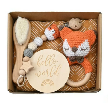 6-Piece Newborn Baby Shower Gift Box - Fox