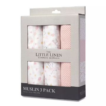 The Little Linen Co Muslin Wrap 3 Pack - Ballerina Bunny