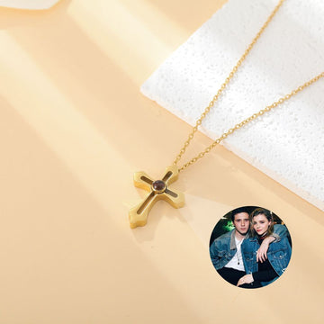 Personalised Photo Projection Cross Necklace