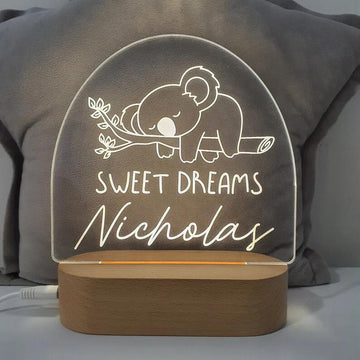 Personalised Kids Night Light With Custom Name - Koala