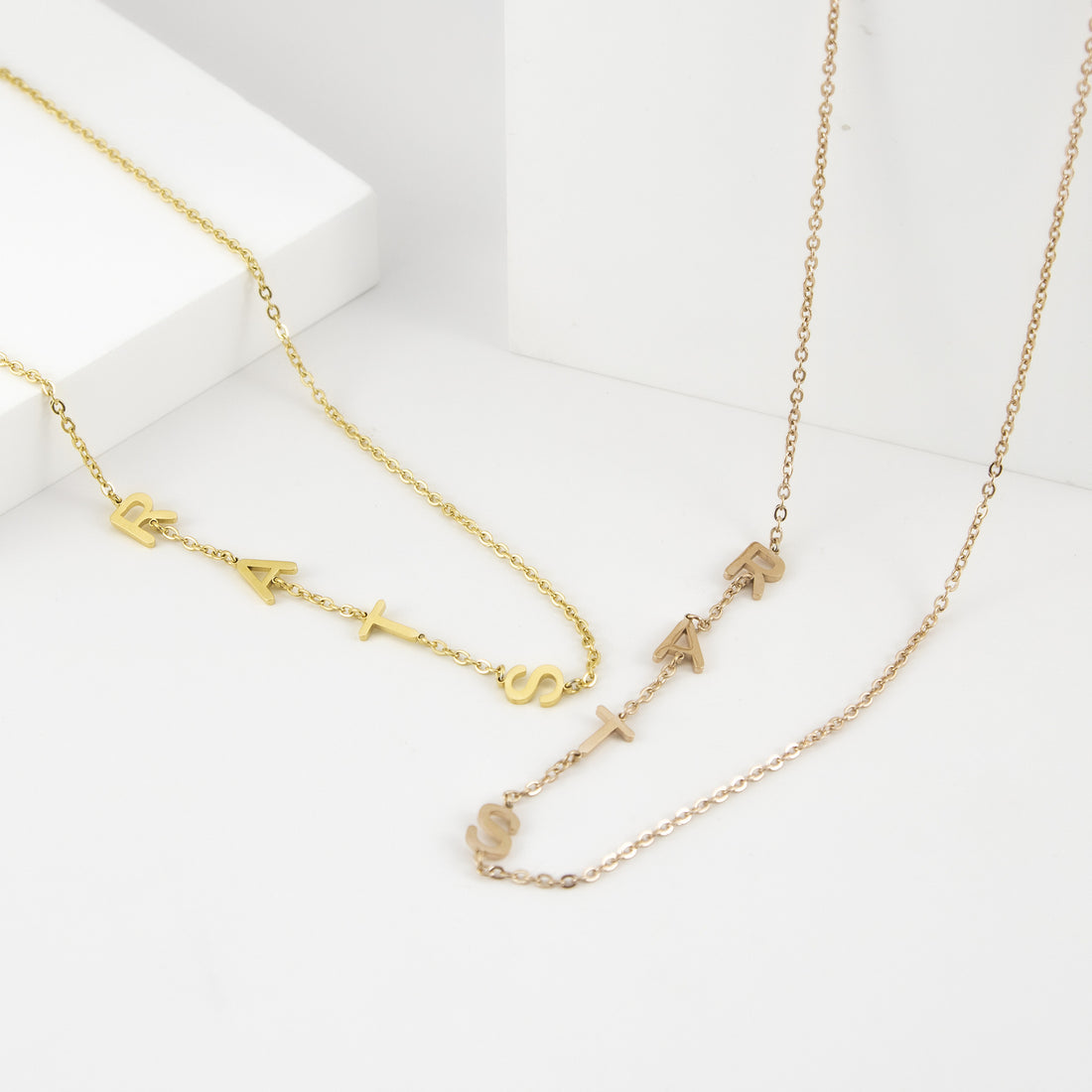 Personalised initial letter necklace – minimalist gold pendant gift for her