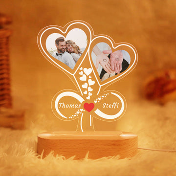 Personalised Heart Night Light Custom Photo