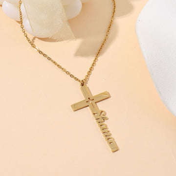 Personalised Cross Name Necklace