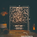 Engraved constellation night light showing stars on a special date – anniversary keepsake for girlfriend or wife