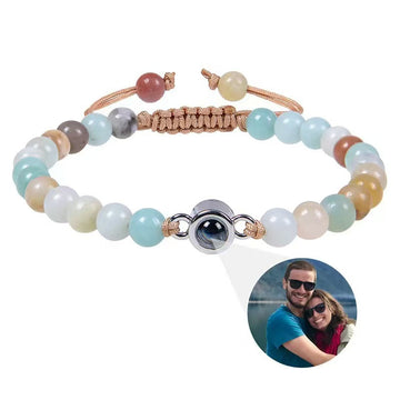 Personalized Photo Projection Howlite Bracelet