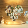 Heart-shaped personalised night light with custom photos – gift for her or baby