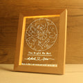 Elegant personalised night light with wooden base – perfect gift for girlfriend, wife or partner.