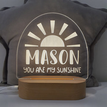Personalised Kids Night Light With Custom Name - Sun Rise