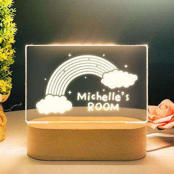 Personalised Kids Night Light With Custom Name - Rainbow