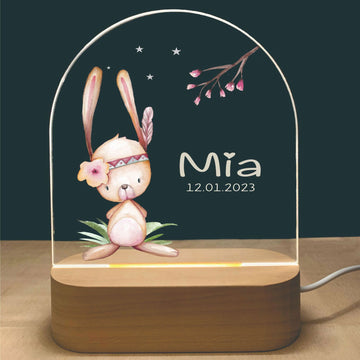 Personalised Kids Night Light With Custom Name - Bunny