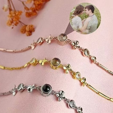 Personalized 18k Gold Plated Photo Projection Bracelet