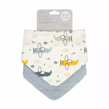 All4Ella Bandana Bibs 2 Pack - Plane