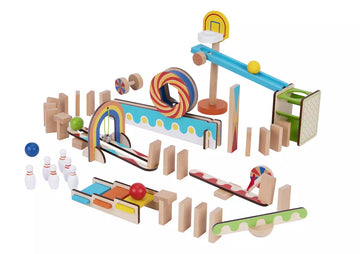 Tooky Toy Various Domino Run Building Set - 57 Pcs