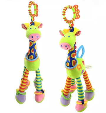 Happy Monkey Plush Pram Toy - Giraffe
