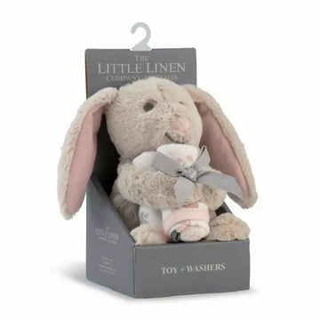 Little Linen Harvest Bunny Plush Toy & Washers Gift Set