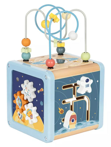 Tooky Toy Play Cube with Bead Maze - Space