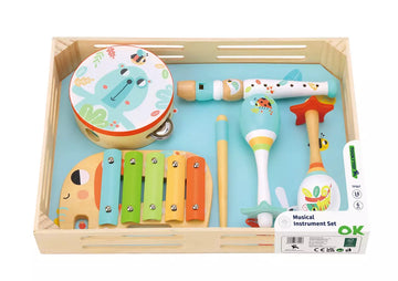 Tooky Toy Music Instrument Set with Wooden Tray