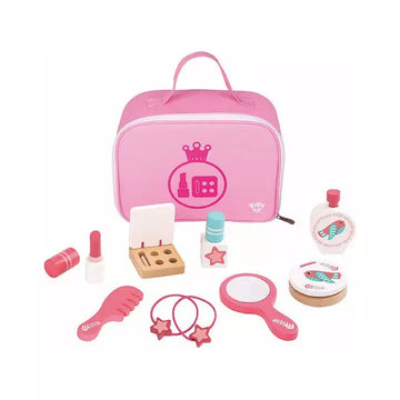Girl's Pink Make-up Wooden Play Set In Carry Bag