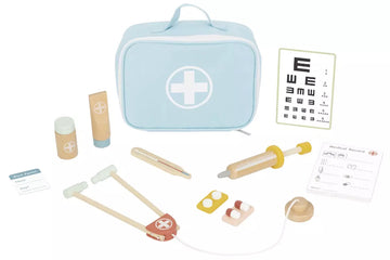 Tooky Toy Little Doctor Wooden Play Set In Carry Bag