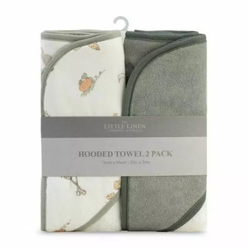 The Little Linen 2 pack Hooded Towel - Farmyard Lamb