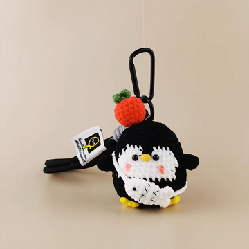 Little Lucky handmade crochet charm penguin bag charm and keyring gift for her
