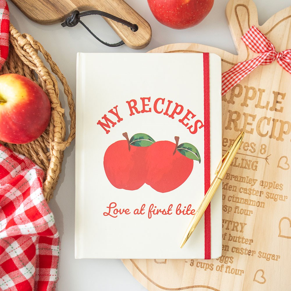 My Recipes Notebook with Pen – Apple Kitchen Journal for Bakers & Chefs | A5 Recipe Book Gift NZ