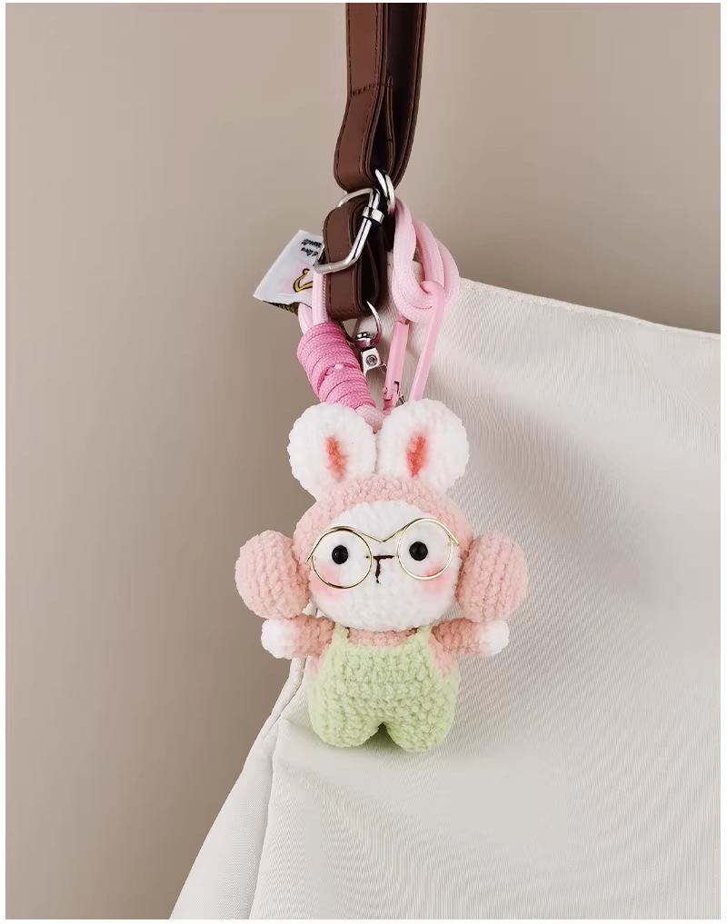 handmade crochet charm used as a bag charm or keyring gift for her