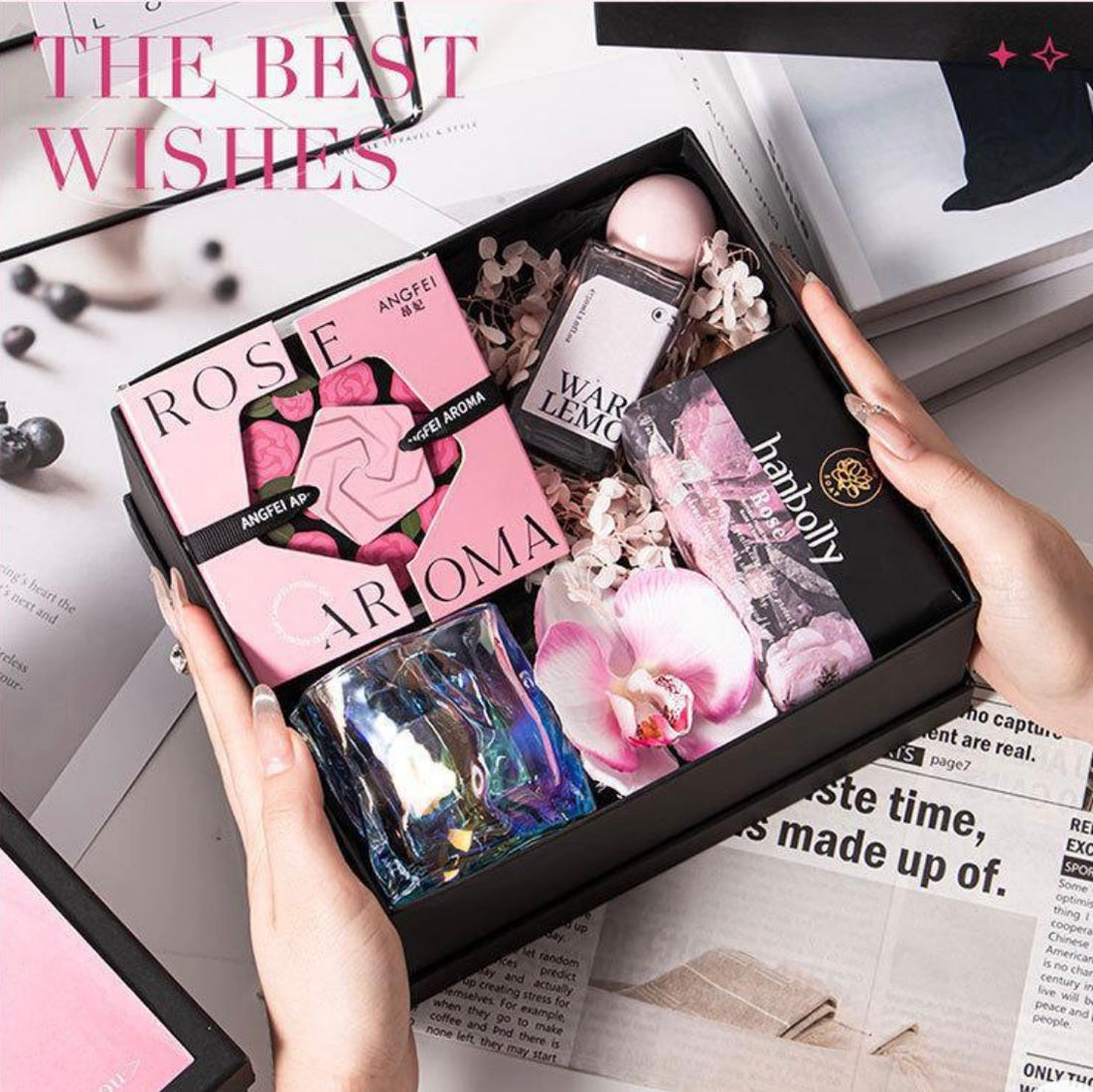 Rose Bliss Luxury Gift Box – Romantic Aroma & Self-Care Set for Her