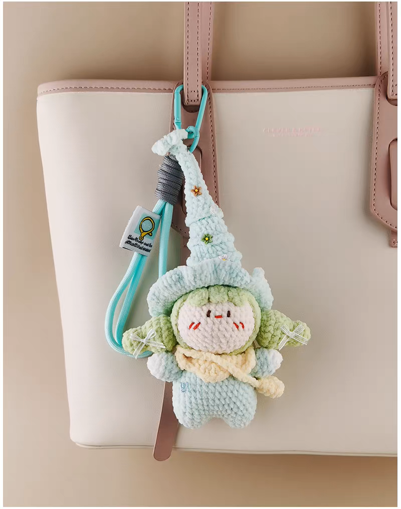 Gentle Dreamer handmade crochet charm doll bag charm and keyring gift for her
