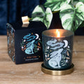 Midnight Hare Wild Tulip Candle in black glass jar with gold lid and illustrated gift box – moon and hare design.