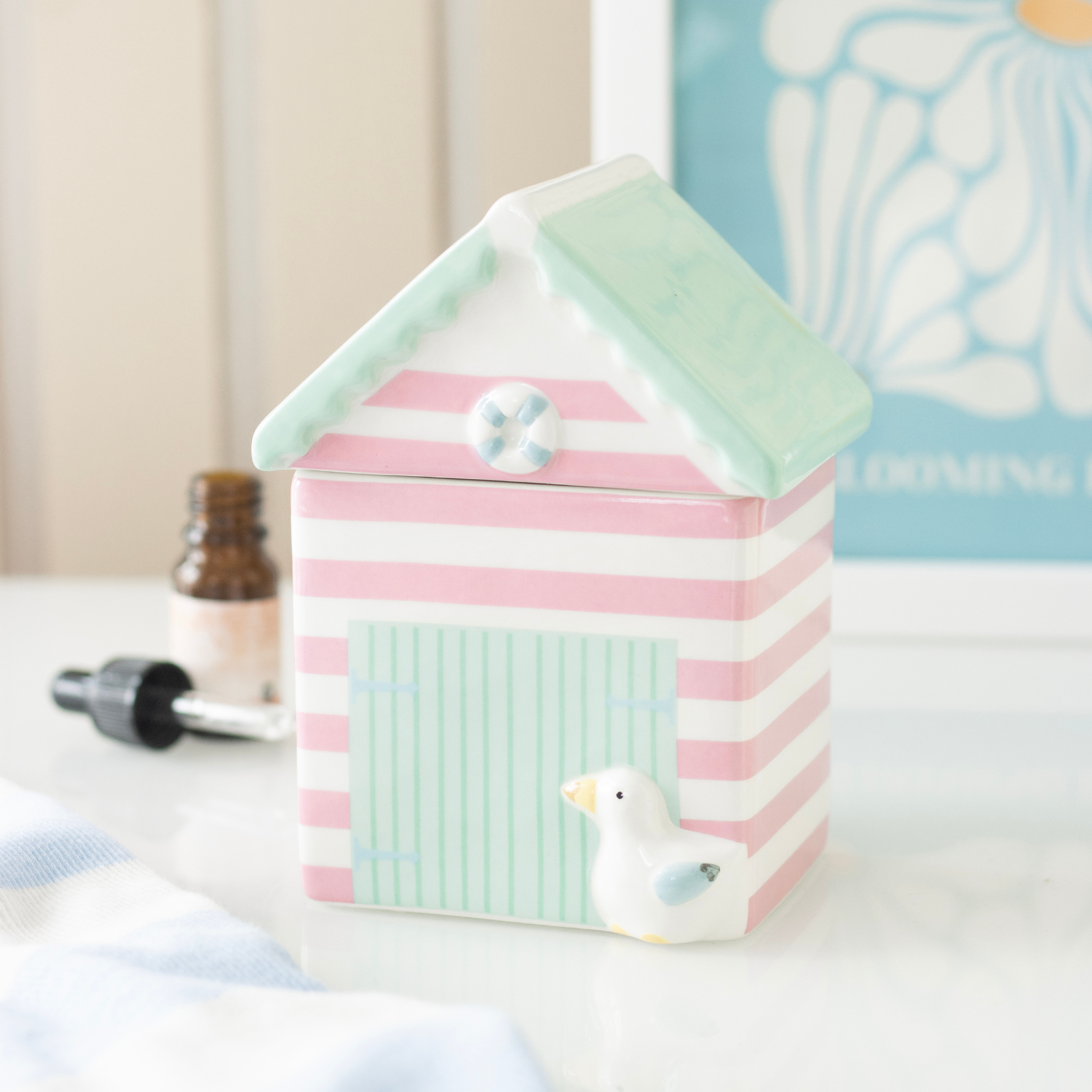 Pastel Beach Hut Ceramic Oil Burner