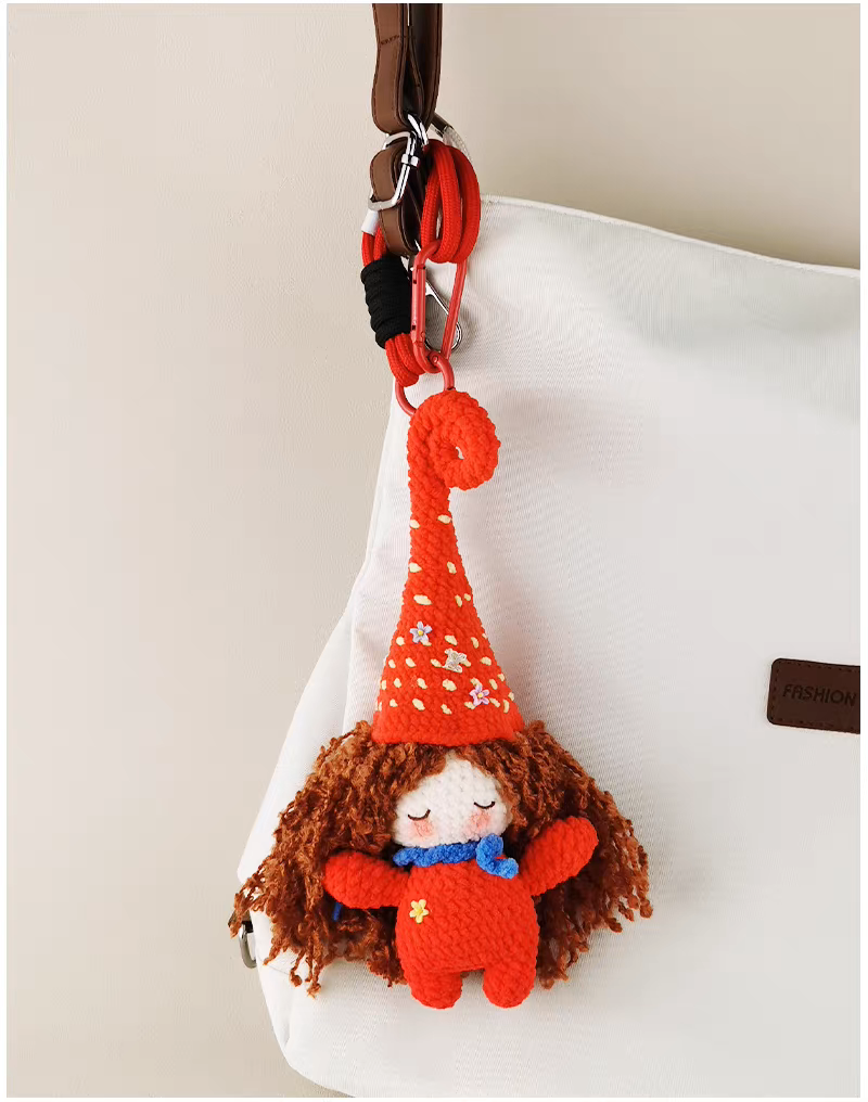 Inner Light handmade crochet charm doll bag charm and keyring gift for her
