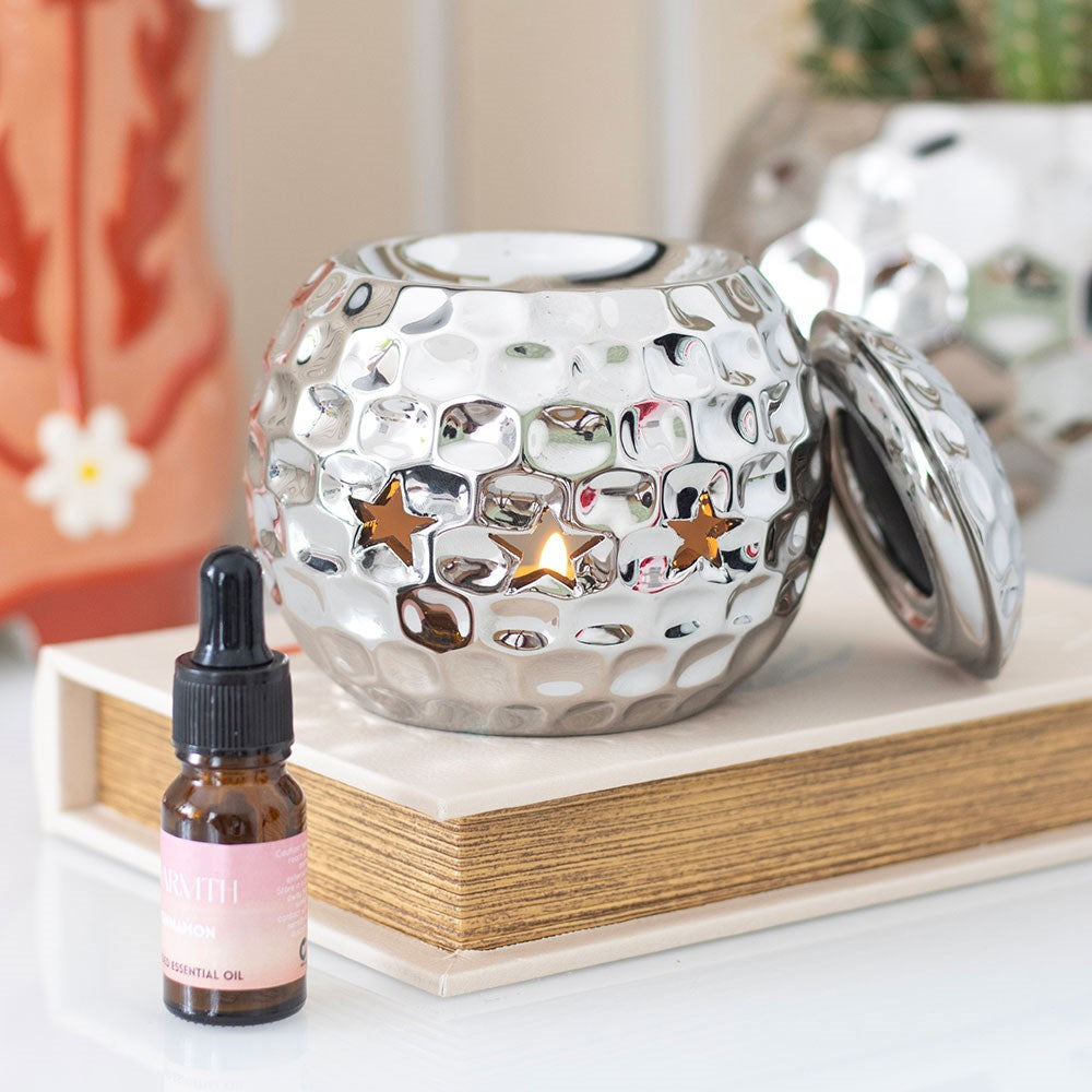 Silver Disco Ball Oil Burner – Retro Sparkle Home Fragrance Gift