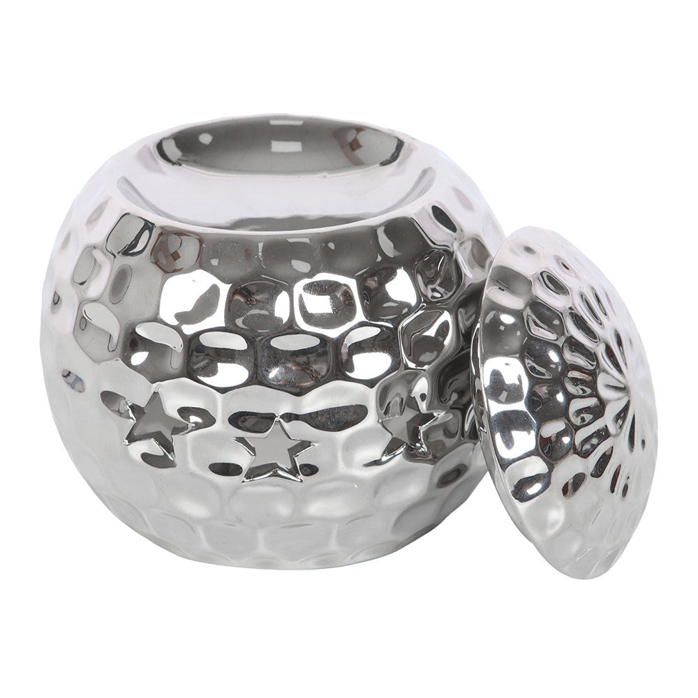 Silver Disco Ball Oil Burner – Retro Sparkle Home Fragrance Gift