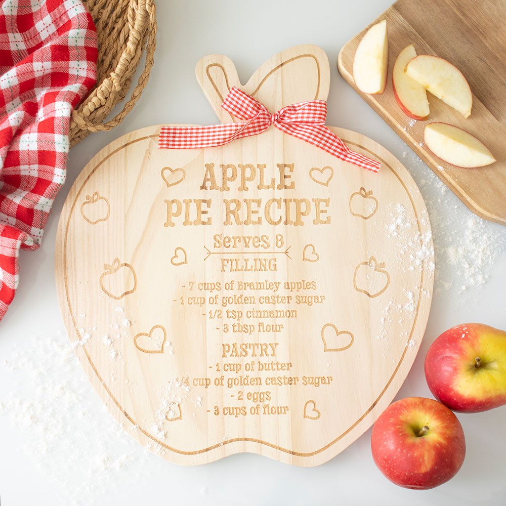 Apple Pie Recipe Serving Board – Bamboo Kitchen Board