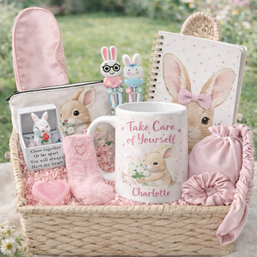 Personalised Self-Care Gift Box for Her – Pink Relaxation & Comfort Set