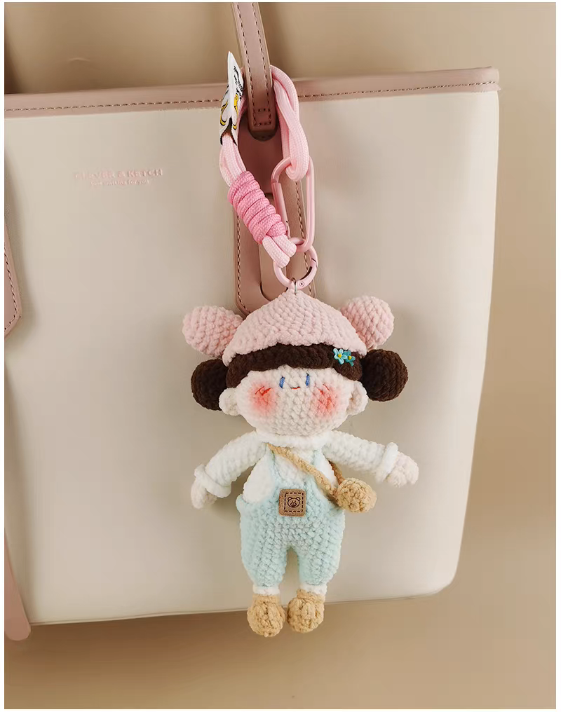 Gentle Guardian handmade crochet charm bear girl bag charm and keyring gift for her
