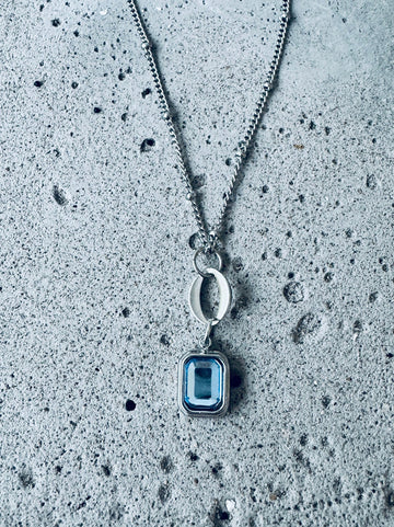 Handmade Blue Gem Pendant Necklace