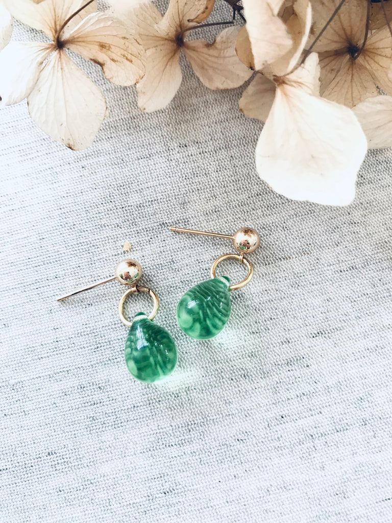 Twigg Handmade Sea Glass Stud Droplet Earrings