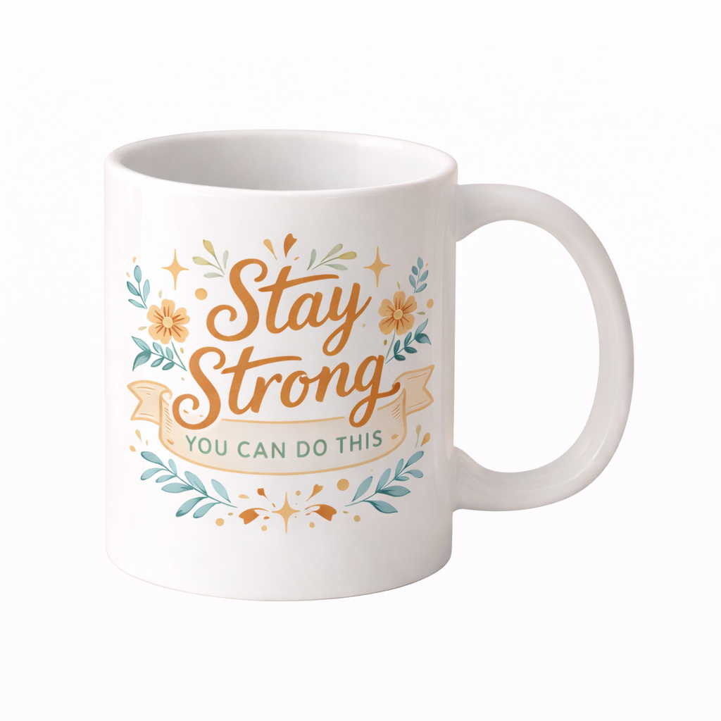 Stay Strong – Personalised Text Mug with Gift Box | Thoughtful Gift for Her