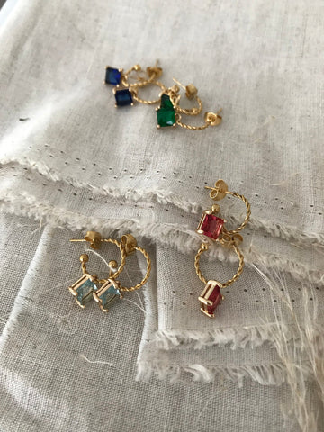 Handmade Twisted Gem Earrings