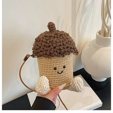 Little Acorn Buddy - Handmade Crochet Mini Phone Bag | Cute Crossbody Gift Pouch