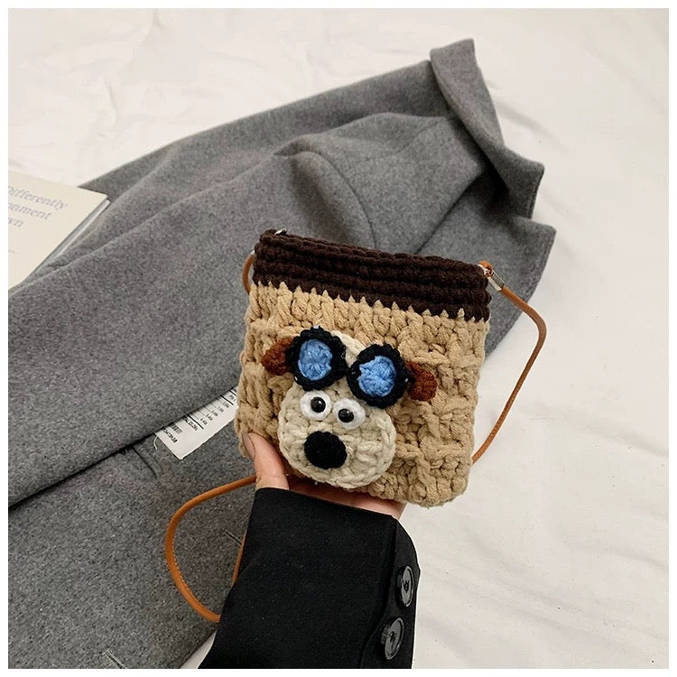 Little Bear Explorer - Handmade Crochet Mini Phone Bag | Cute Crossbody Gift Pouch