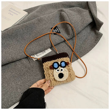 Little Bear Explorer - Handmade Crochet Mini Phone Bag | Cute Crossbody Gift Pouch