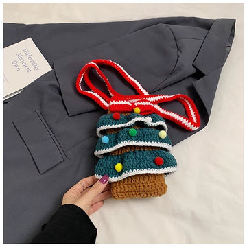 Little Tree Merry - Handmade Crochet Mini Phone Bag | Cute Crossbody Gift Pouch