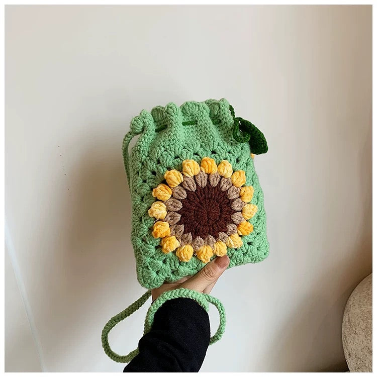 Little Sunflower Joy - Handmade Crochet Mini Phone Bag | Cute Crossbody Gift Pouch